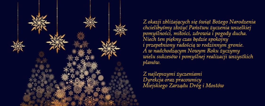 Życzenia na Boże Narodzenie od Miejskiego Zarządu Dróg i Mostów