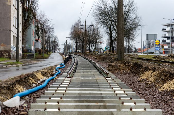Przebudowa torowiska tramwajowego z centrum do zajezdni w Stroszku